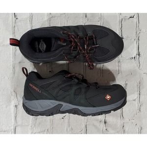 Merrell Siren Alloy Safety Toe Slip Resist Black Nubuck Work Shoes WOMENS SZ 6.5